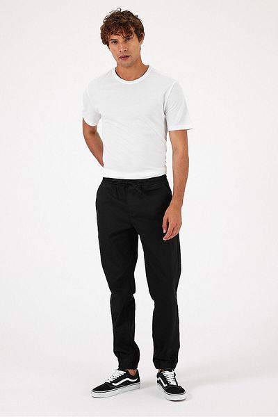 VENA Simon Slim Fit Gabardine Jogger Παντελόνι - ΜΑΥΡΟ