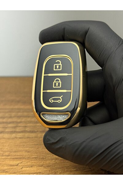 Luxe Aksesuarr Renault Symbol Sandero Trafic Megane4 Dacia Logan Husa de protectie cheie din silicon cu 3 butoane Culoare neagra