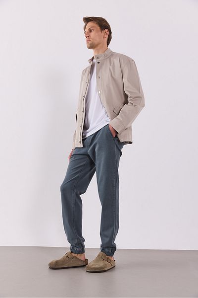VENA Simon Slim Fit Grey Jogger Jean Παντελόνι - ΓΚΡΙ