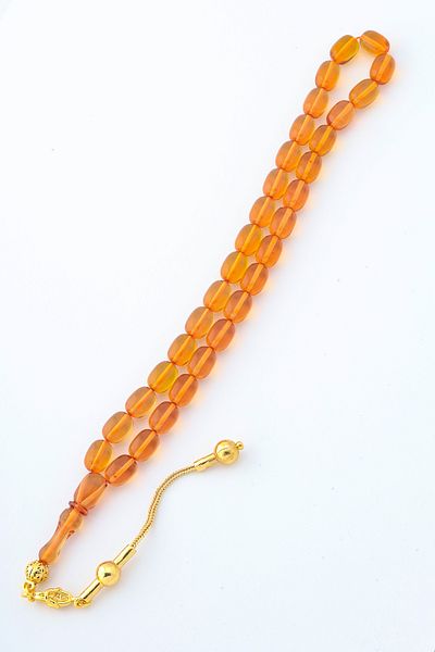 ARURTAKI Men's Gift 33 Orange Fire Amber Tasseled Rosary