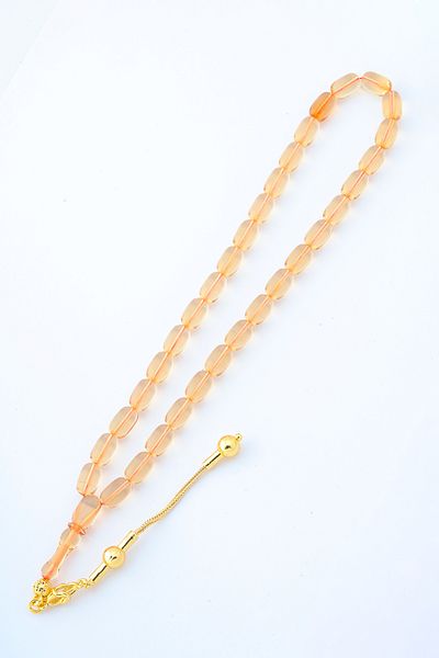 ARURTAKI Men's Gift 33 Transparent Fire Amber Tasseled Rosary