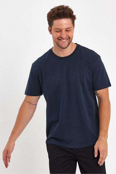 VENA Μπλουζάκι Walker Μπλέ Νάυσης Slim Fit - Λαυκρόταση
