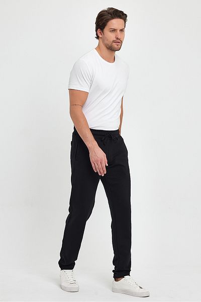 VENA Βαμβακερό παντελόνι Karl Regular Fit - Μαύρο