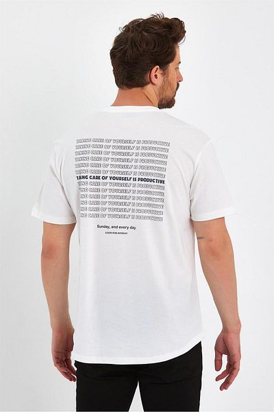 VENA Παραγωγικό μπλουζάκι με στάμπα με λαιμόκοψη - Ivory