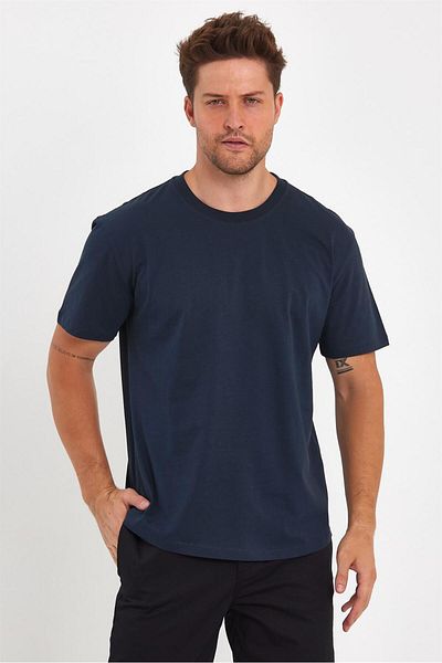 VENA Μπλουζάκι Walker Μπλέ Νάυσης Slim Fit - Λαυκρόταση
