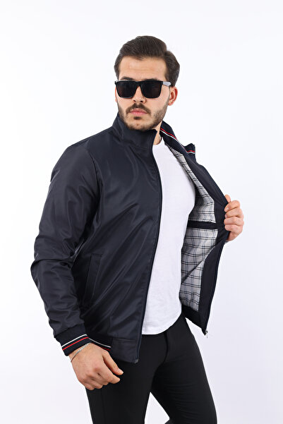 ixir Klasik Fermuarlı Mevsimlik Erkek Mont & Ceket Lacivert