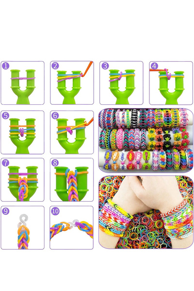 Bundeba Lastik Bileklik Yapma Seti 12 Bölmeli El Göz Beceri Seti Eğitici Oyuncak