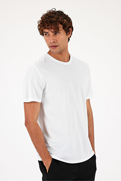 VENA Tricou Ken Crew Neck Regular Fit Pike Basic - ALB