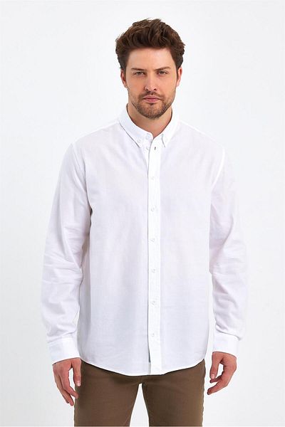 VENA Ανδρικό πουκάμισο Oxford Regular Fit - Λευκό