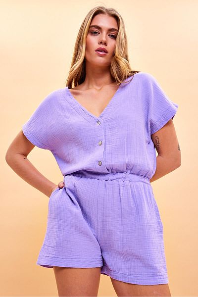 VENA Laura Muslin Jumpsuit - Lilac