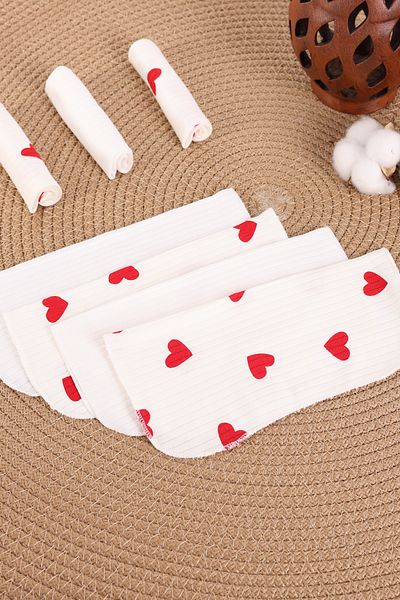VaVbaby Set of 7 Baby Mouth Wipes – 100% Cotton, Soft and Absorbent Big Heart