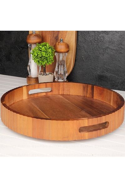 magical dreams Large Size Acacia Brown Tray, Decorative Tray, Presentation Tray