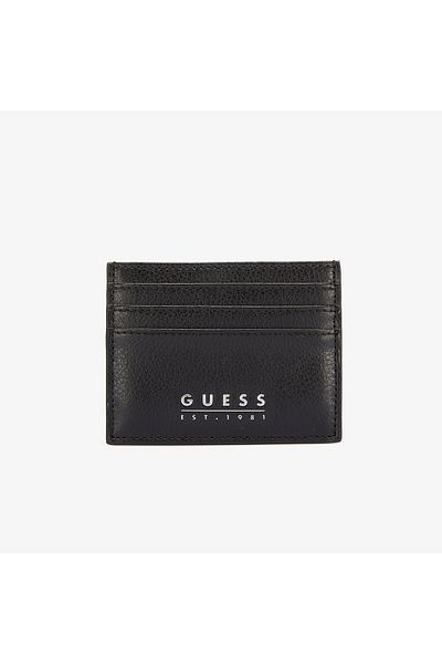 Guess Men's Mestre Black Card Holder