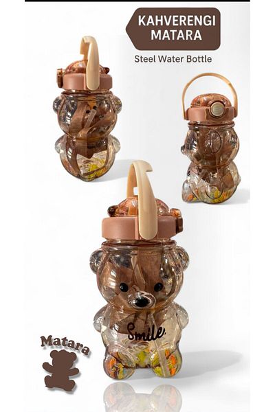 madam gold Teddy Bear Water Bottle Transparent