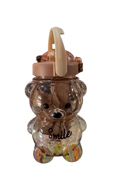 madam gold Teddy Bear Water Bottle Transparent