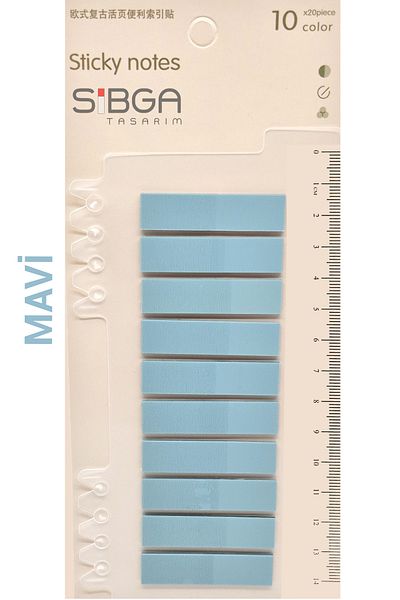 sibga tasarım Clear Blue Post-It Note Paper - 200 Sheets, Bookmark Sticker