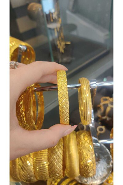 vogutima Kadın Altın Kaplama Bilezik - 10mm Prenses Model 24 Ayar Kaplama • D...