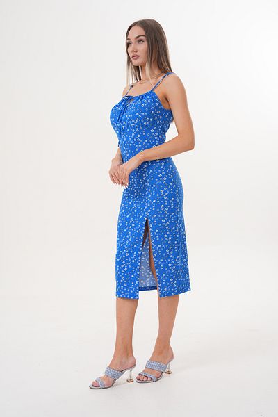Bliss Rochie de vară tricotată cu flori albastre pentru femei
