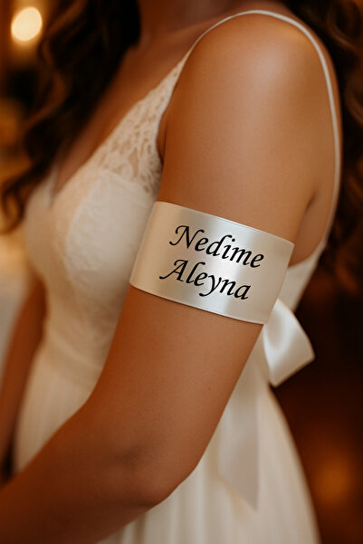 lafazan Kişiye Özel İsimli Nedime Kol Kurdelesi (6 cm x 50 cm) Bekarlığa Veda...