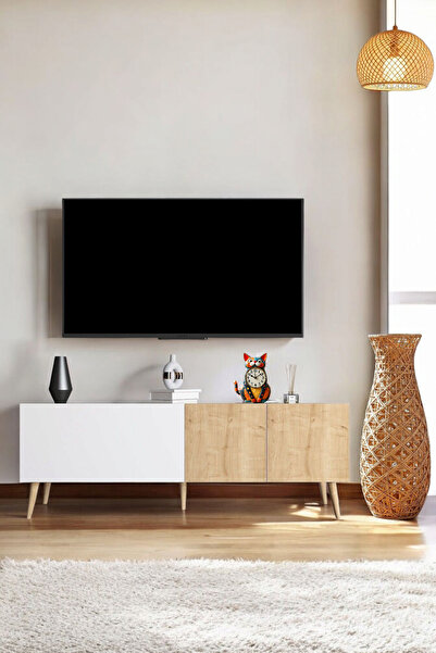 FLORADESİGN Luna Tv Ünitesi /TV Sehpası Ahşap Ayaklı (160 cm)