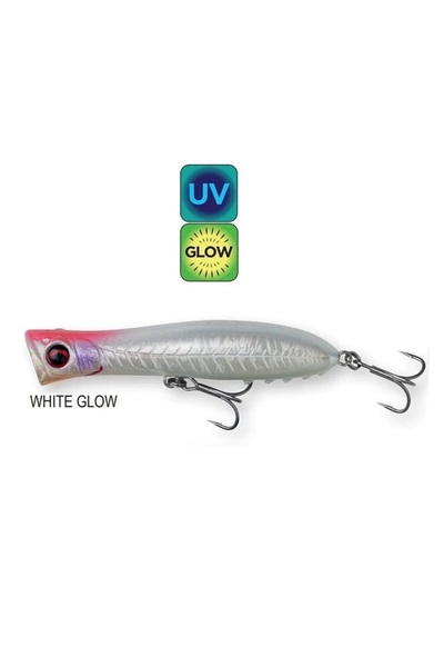 Gravity Popper 9cm 13.5gr Floating Overwater Model Feed White Glow
