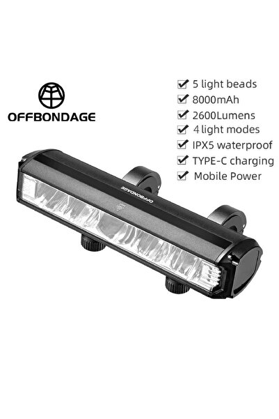 Choice HYY2600 OFFBONDAGE مصباح أمامي للدراجة 2600 لومن مصباح دراجة 8000 مللي...