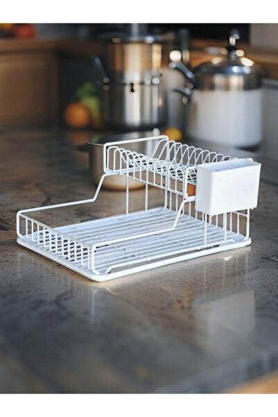 Hagen 50 Cm Ömür Boyu Paslanmaz Iki Katlı Tabaklık Bulaşıklık Bulaşık Kurutma...