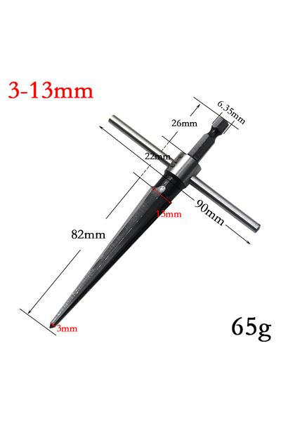 Choice1 Hexagonal 3-13mm Woodwork Taper Reamer 3-13/5-16mm Wooden Board Elect...