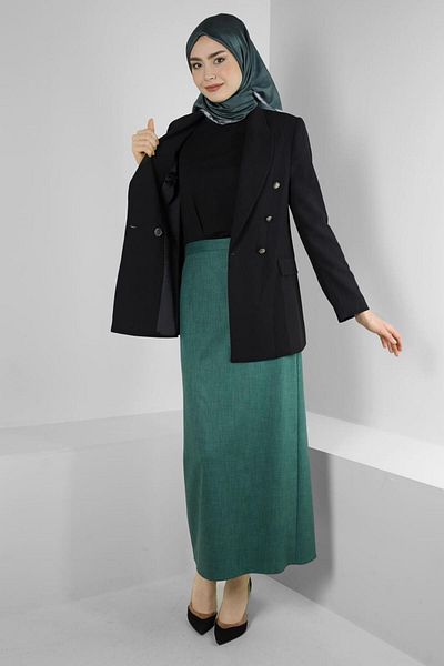 Alvina Straight Cut Hidden Slit Skirt 60419