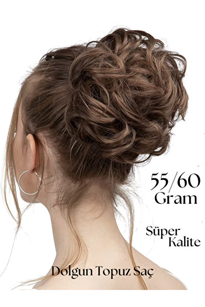 YARAT Lüks topuz tokası açık kahverekli saçlı süper kalıte Dolgun Postiş