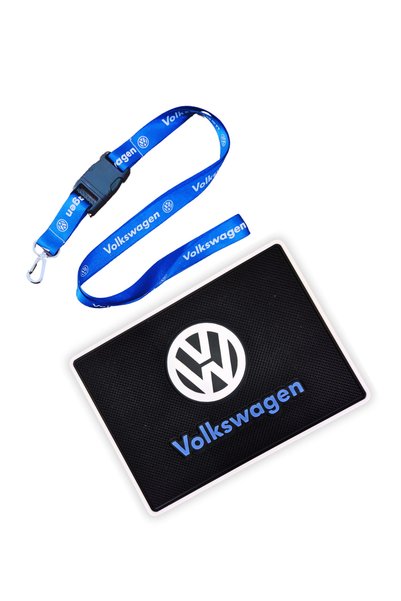 TUSBA MARKET Blue Auto Mirror Hanger Rope with Volkswagen Logo Keychain |   V...