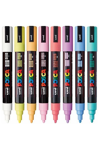Uni Posca Water Based Marker Set 8 Soft Colors 1.8 2.5mm Pc5M