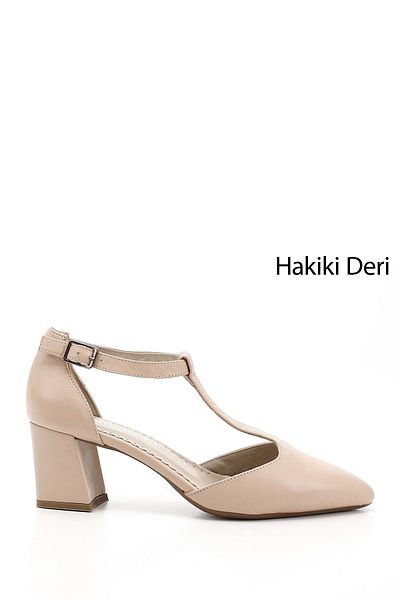 GÖNDERİ(R) Women / Girls Ankle Strap Medium Heeled Genuine Leather Shoes