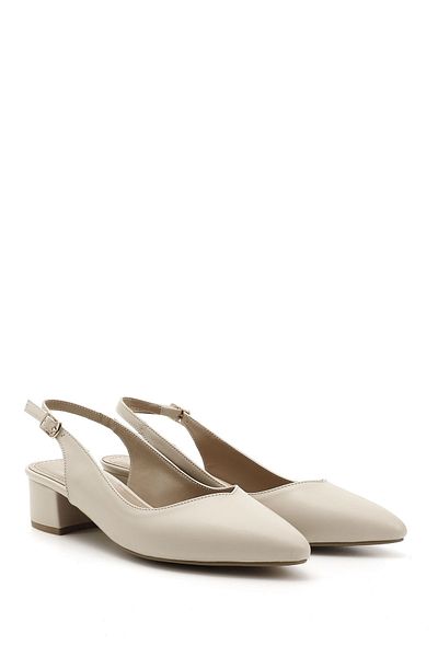 GÖNDERİ(R) Women/Girls Cream Pointed Toe Slingback Shoes