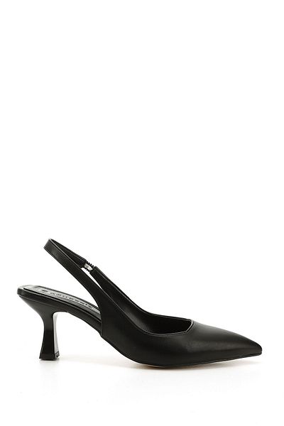 GÖNDERİ(R) Women / Girls Black Pointed Toe Goblet Heel Slingback Shoes