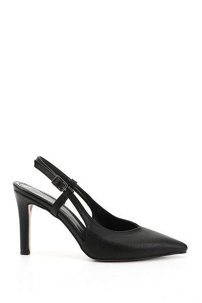 GÖNDERİ(R) Women/Girls Black Thin Heeled Slingback Shoes