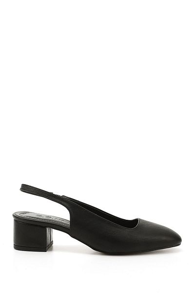 GÖNDERİ(R) Women / Girls Black Short Thick Heeled Slingback Shoes
