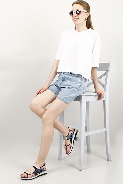 GÖNDERİ(R) Γυναικεία / Κορίτσια Μπεζ Navy Velcro Strap Wedge Heels Γνήσιο δέρμα Comfort σανδάλια