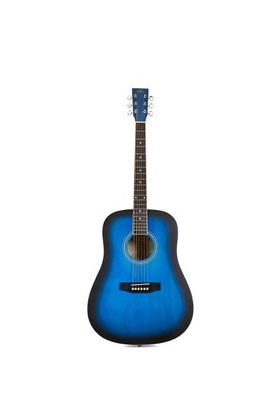 SX SD104GBUS, dreadnought western acoustic guitar, glossy blue sunburst