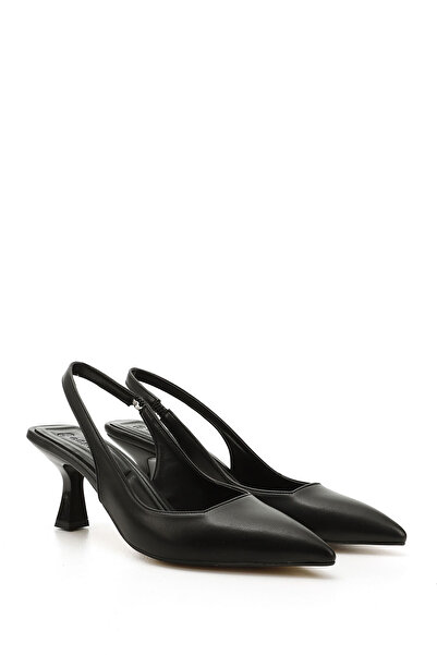 GÖNDERİ(R) Women / Girls Black Pointed Toe Goblet Heel Slingback Shoes