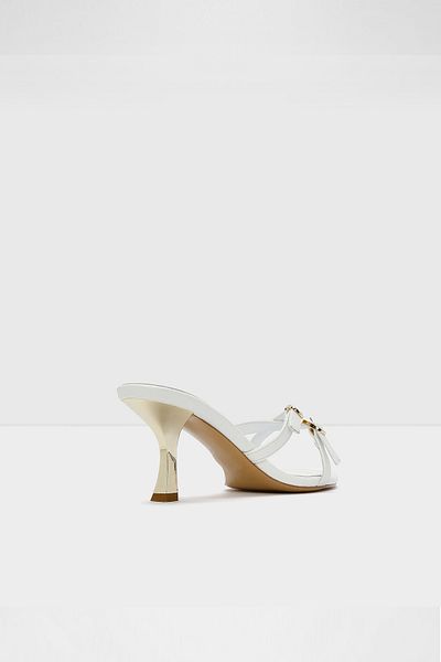 Aldo Leyna-Tr - White Faux Leather Women's Heeled Slippers