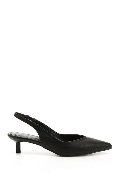 GÖNDERİ(R) Women/Girls Black Short Thin Heeled Slingback Shoes