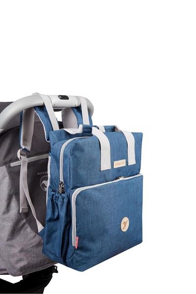 Colibro Geanta Bebelusi Rucsac Colibro POP pentru mama sau tata, atasabila de carucior, Albastru