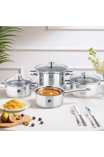 Carl Schmidt Sohn Cookware Set 7 Pcs Induction Pots Stainless Steel Belm