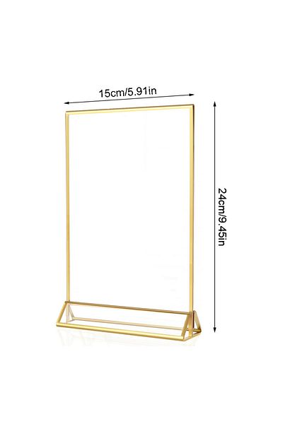 Choice A Transparent Acrylic Signage Display Stand Multipurpose Double-sided Gold Frame Wedding Number Pla.
