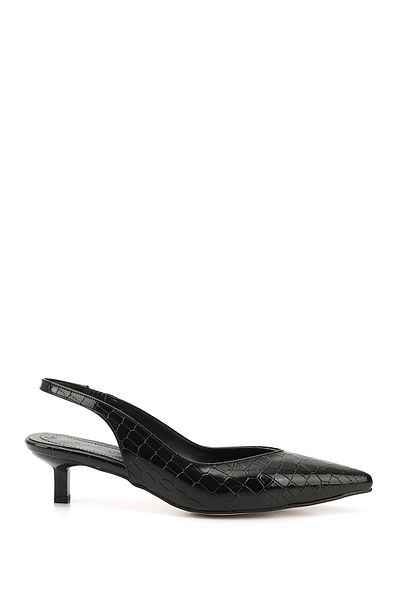 GÖNDERİ(R) Women/Girls Black Krako Short Thin Heeled Open Back Shoes