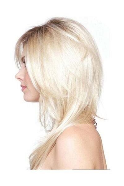 HALAMODO Wavy Hair Wig White