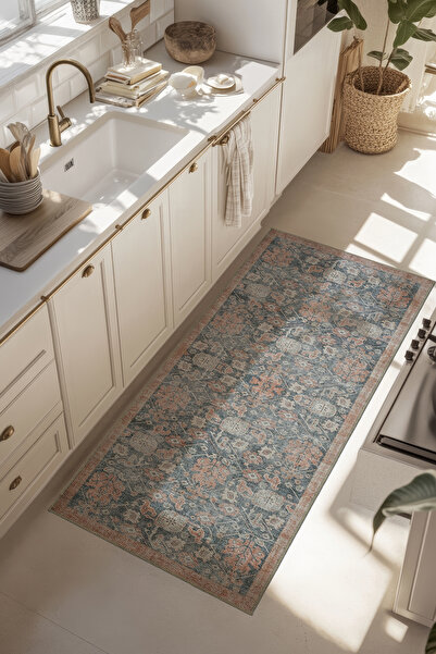 Cool Halı Private Yeşil Yıkanabilir Mutfak Halısı Yolluk Leke Tutmayan Tezgah...