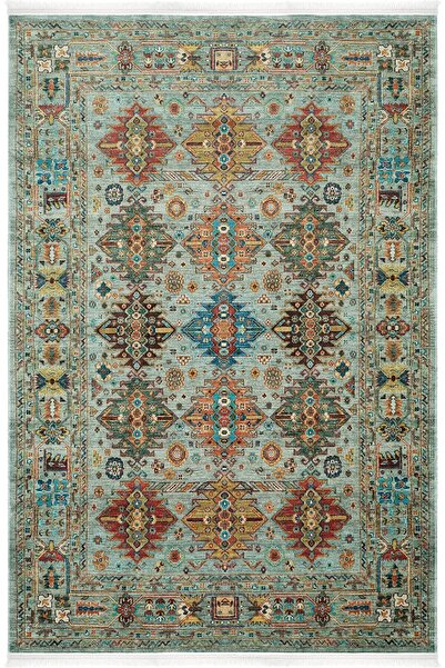 Cool Halı Vintage 06 Aqua Antik Desen Makinede Yıkanabilir Halı Kaymaz Dijita...