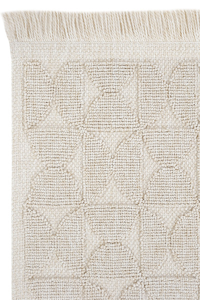 Cool Halı Mirage Beige Carpet Loop Weave Non-Slip Based Washable Carpet Geometric Patterned Living Room Carpet